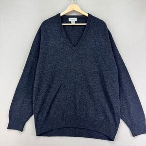 Vintage LL Bean Wool Sweater Mens Large‎ Lambswool V-Neck Heritage Scotland 90s
